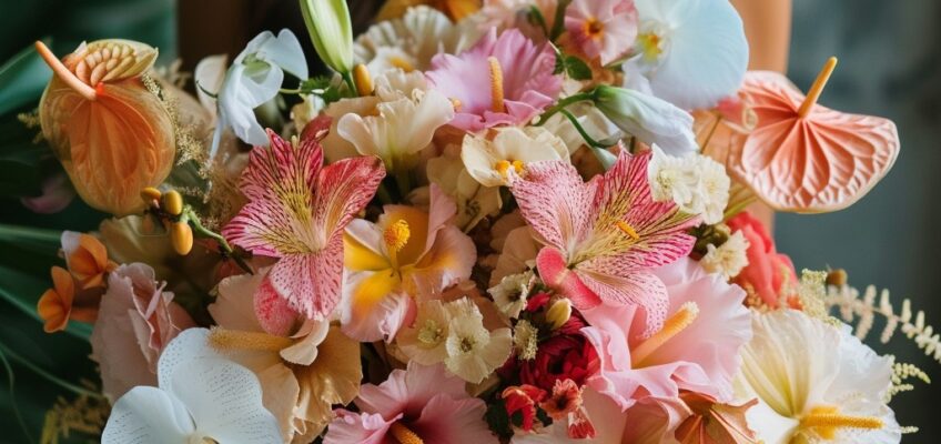 Colored bridal bouquet