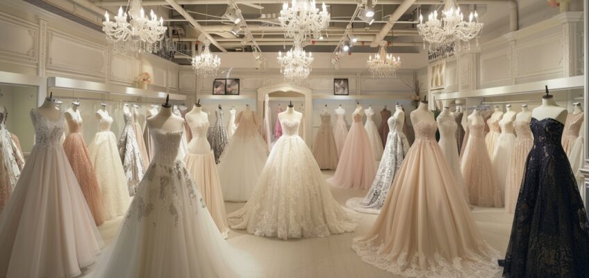 wedding gown display