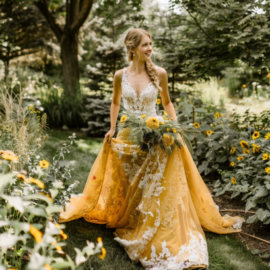 yellow gown